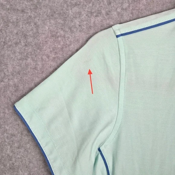 Magnolia Lane Tech Women Small Masters Golf Polo Shirt Light Aqua Blue Short Slv - Picture 6 of 6